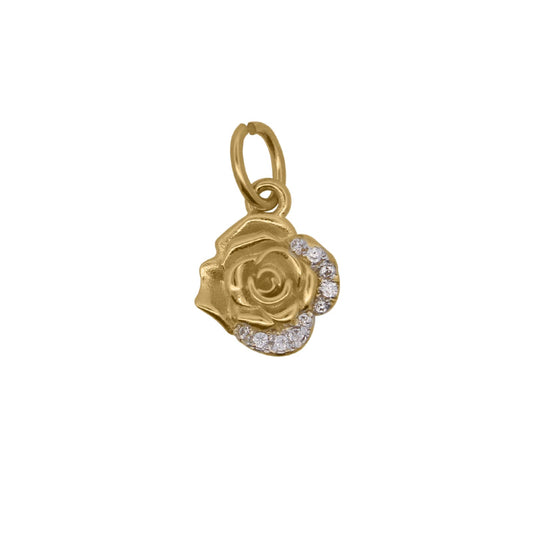 Charm Bar Rue Des Mille argento dorato a rosa con zirconi MISURA UNICA