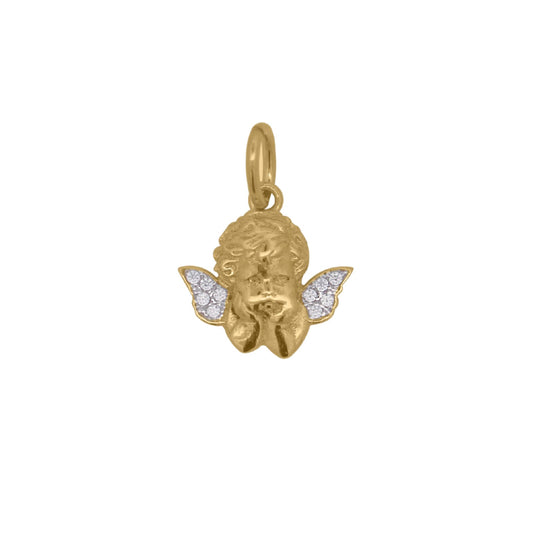 Charm Bar Rue Des Mille argento dorato ad angelo con zirconi MISURA UNICA