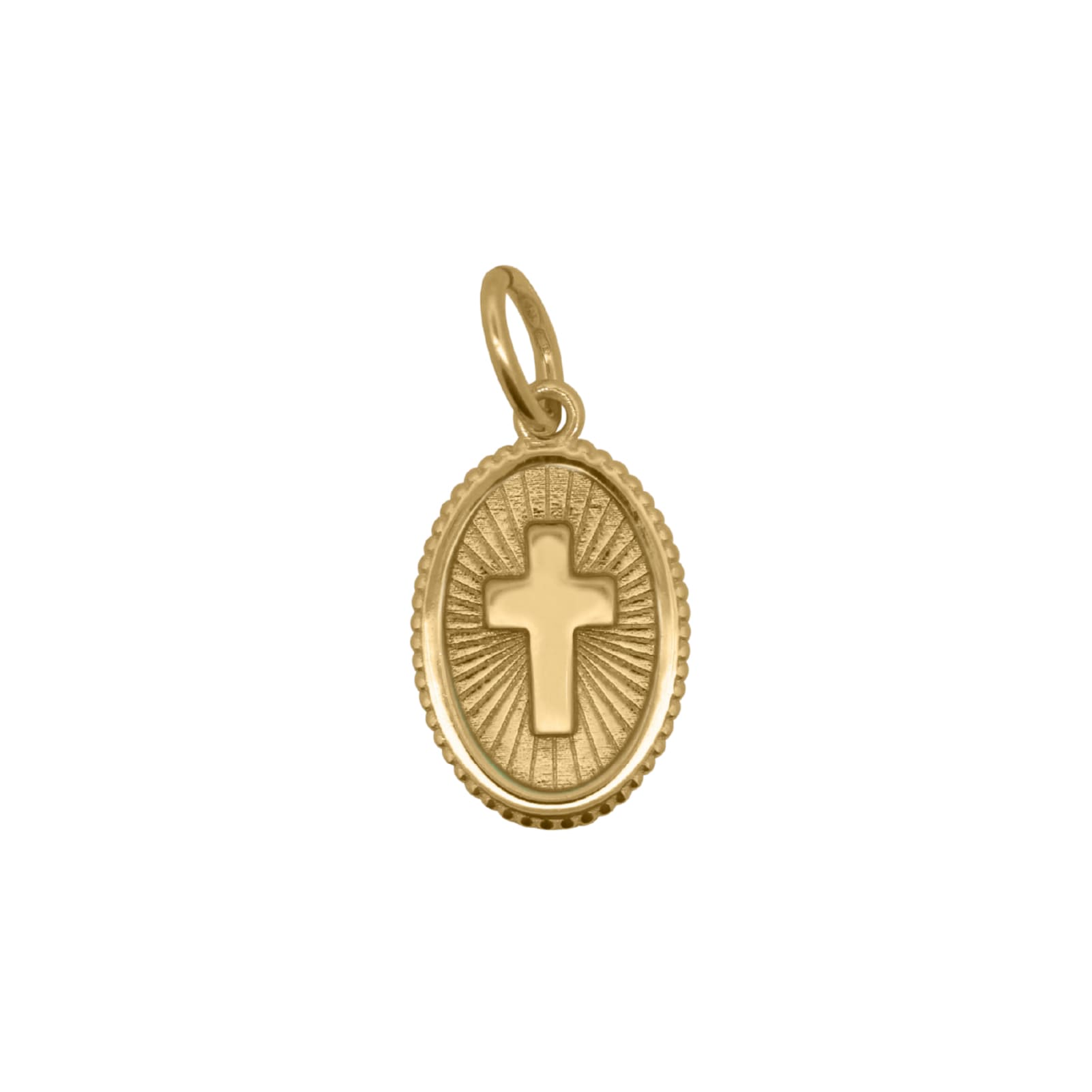 Charm Bar Rue Des Mille in argento dorato ovale con croce MISURA UNICA