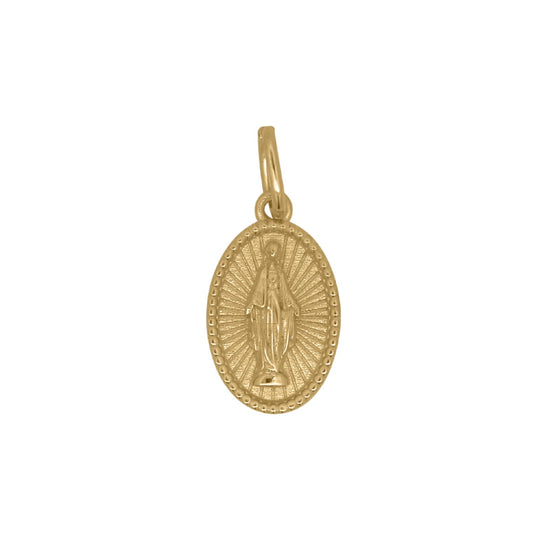 Charm Bar Rue Des Mille argento dorato ovale con Madonna MISURA UNICA