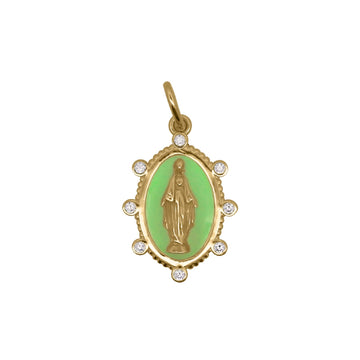 Charm Bar Rue Des Mille argento smaltato verde Madonna MISURA UNICA