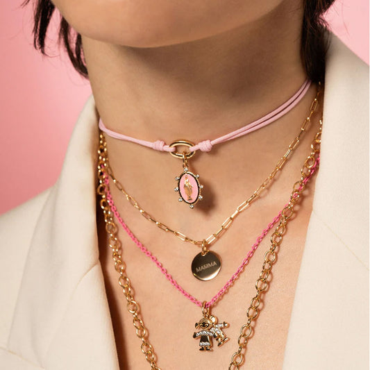 Charm Bar Rue Des Mille in argento dorato dalla forma tonda MISURA UNICA