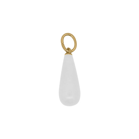 Charm Bar Rue Des Mille in argento dorato con giada bianca MISURA UNICA