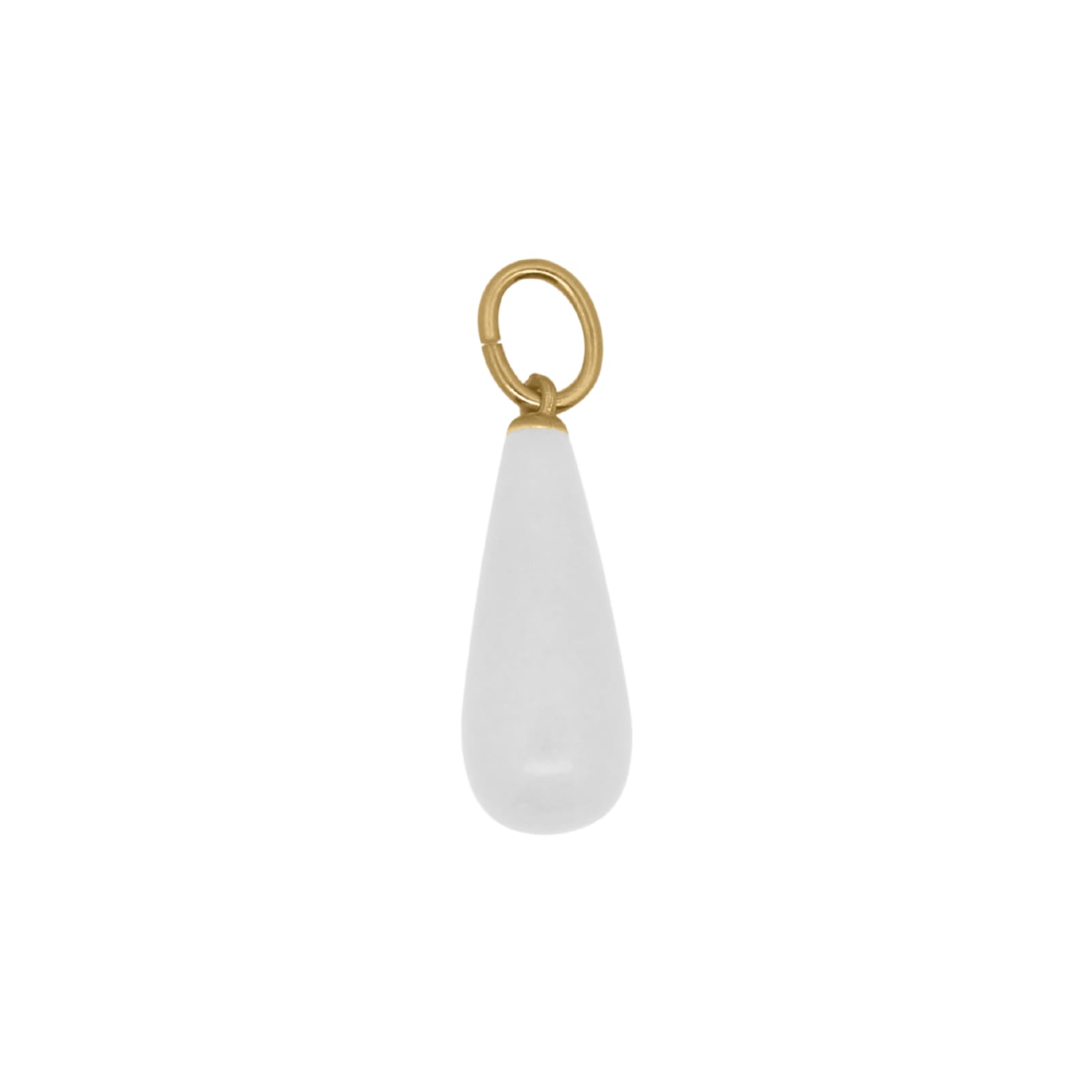 Charm Bar Rue Des Mille in argento dorato con giada bianca MISURA UNICA