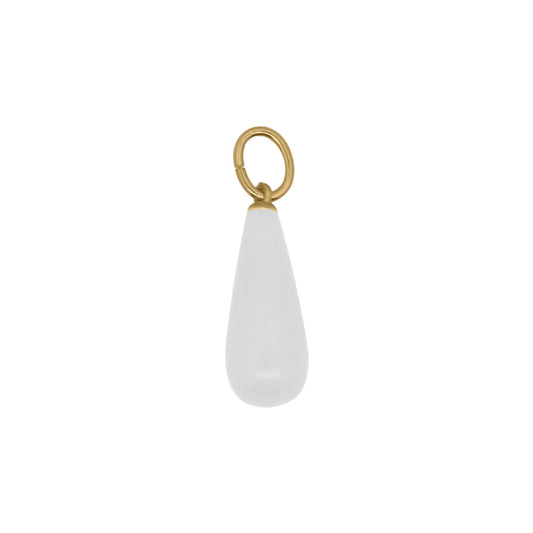 Charm Bar Rue Des Mille in argento dorato con giada bianca MISURA UNICA