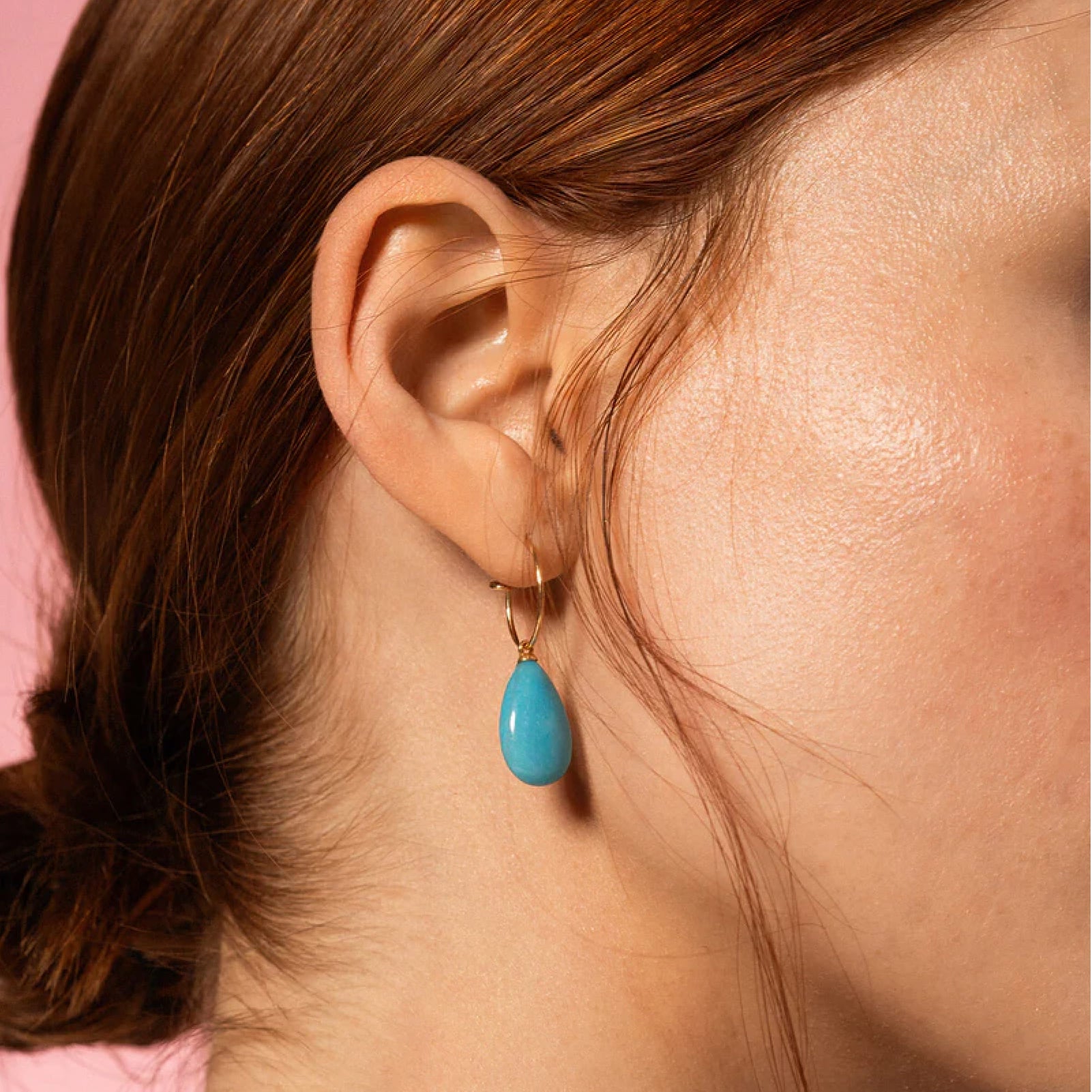 Charm Bar Rue Des Mille in argento dorato con giada azzurra MISURA UNICA