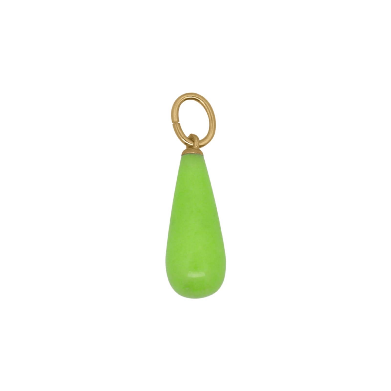 Charm Bar Rue Des Mille in argento dorato con giada verde MISURA UNICA