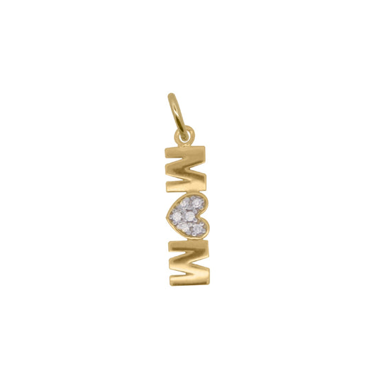 Charm Bar Rue Des Mille argento dorato MOM con zirconi MISURA UNICA