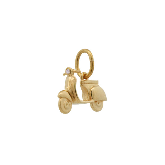 Charm Bar Rue Des Mille argento dorato a vespa con zirconi MISURA UNICA