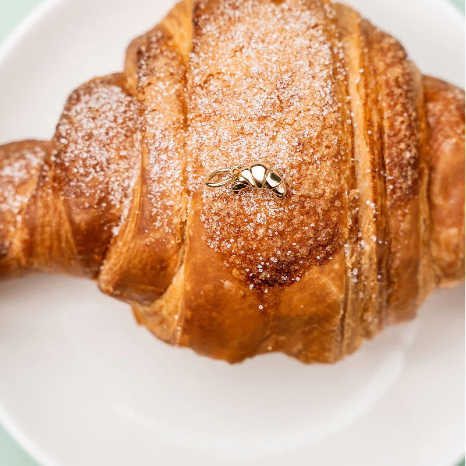 Charm Bar Rue Des Mille argento dorato a forma di brioche MISURA UNICA