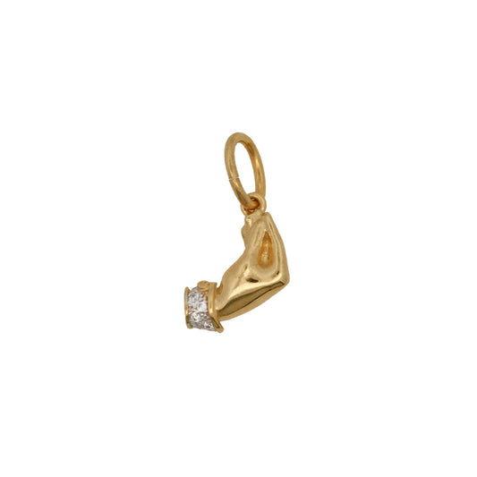Charm Bar Rue Des Mille argento dorato a forma di mano MISURA UNICA