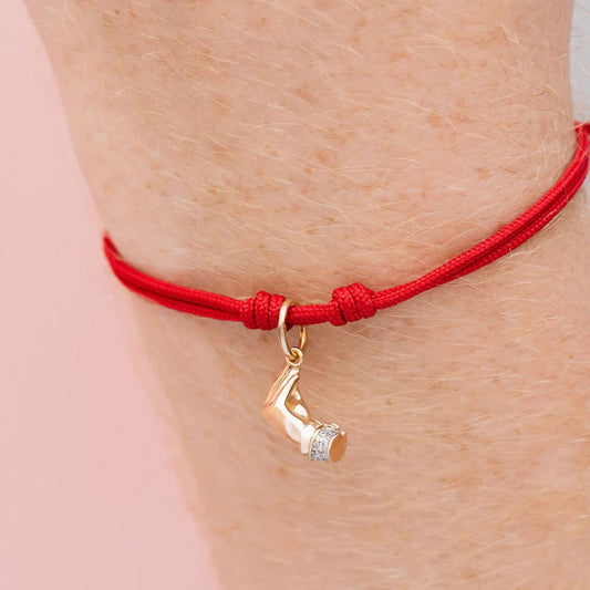 Charm Bar Rue Des Mille argento dorato a forma di mano MISURA UNICA