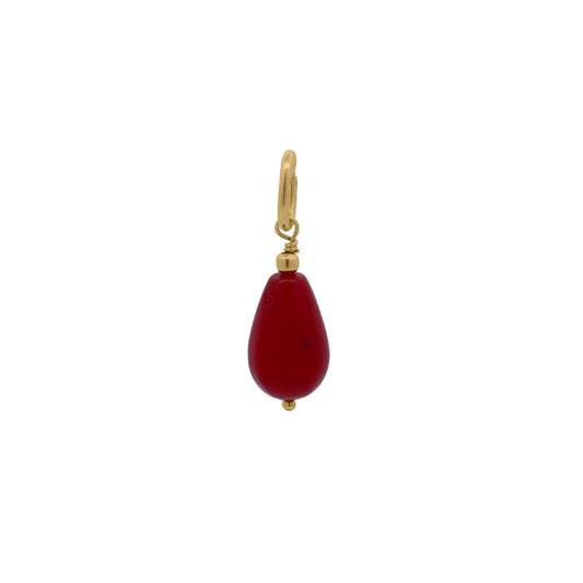 Charm Bar Rue Des Mille bamboo argento colore corallo rosso MISURA UNICA