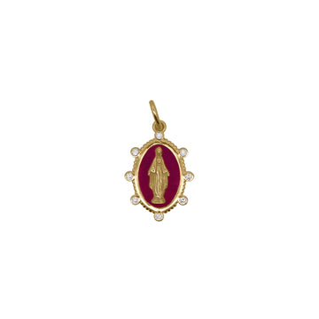 Charm Bar Rue Des Mille Madonnina argento smaltato burgundy MISURA UNICA