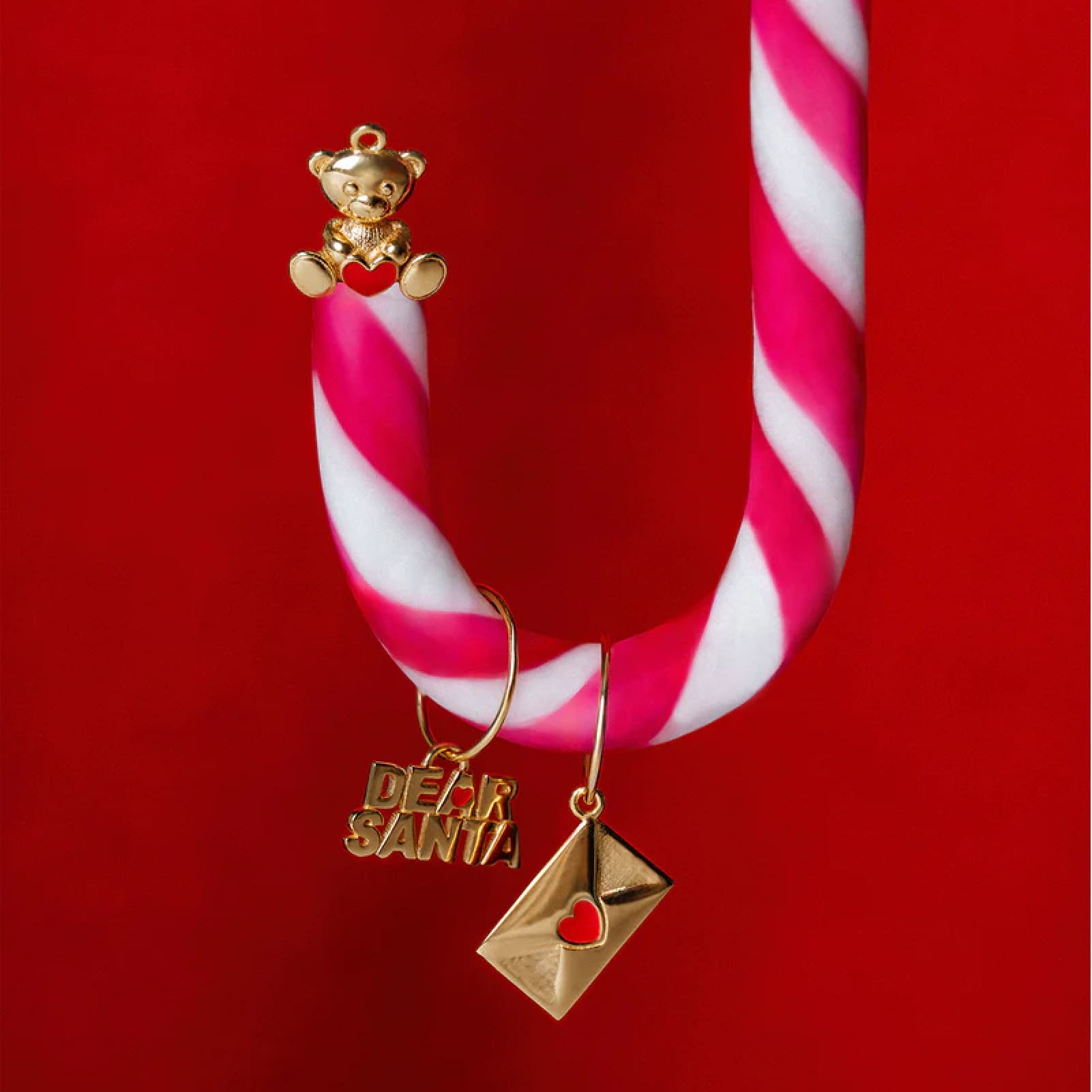 Charm Bar Rue Des Mille in argento dorato Busta Cuore MISURA UNICA