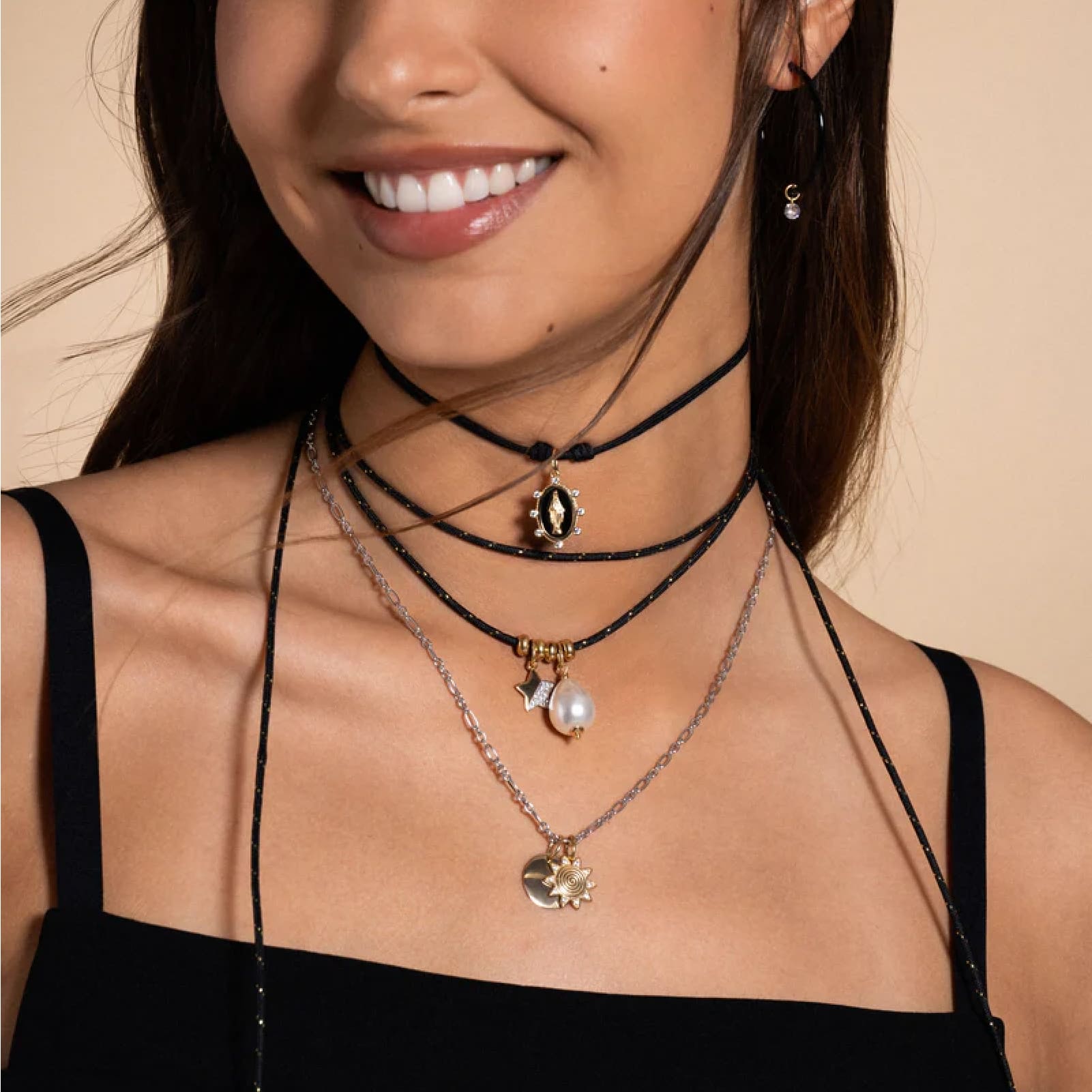 Collana girocollo Rue Des Mille Charm Bar in argento MISURA UNICA