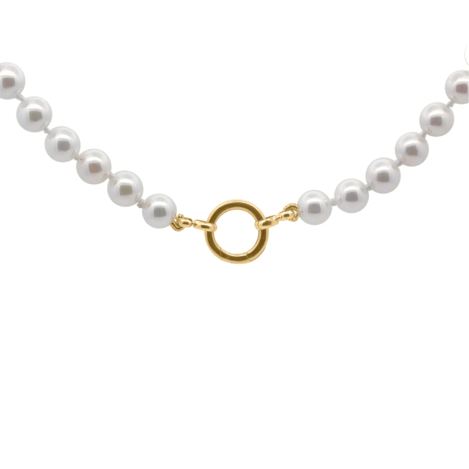 Collana Rue Des Mille in argento con perle e anello grande MISURA UNICA