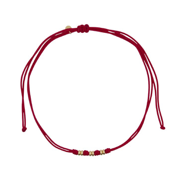 Collana Rue Des Mille in tessuto bordeaux con rondelle MISURA UNICA