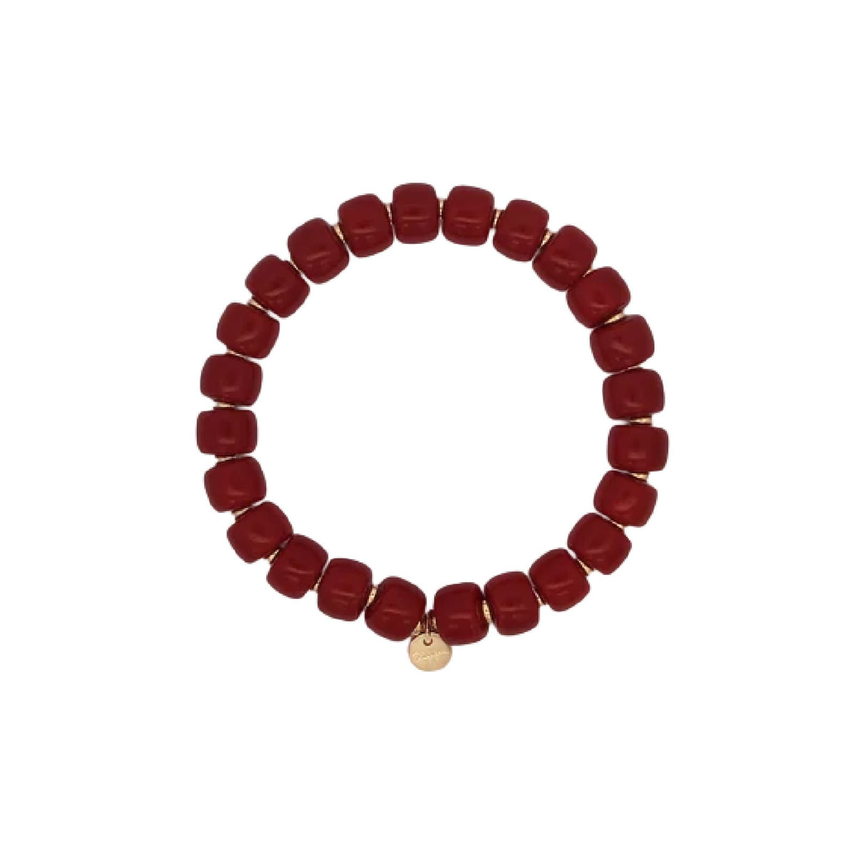 Bracciale elastico Rue Des Mille Charm Bar cilindri burgundy elastico