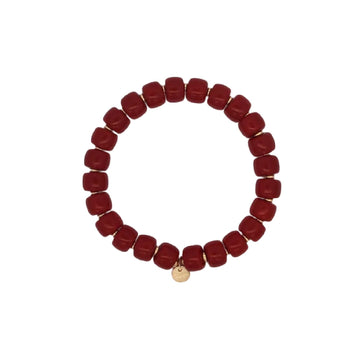 Bracciale elastico Rue Des Mille Charm Bar cilindri burgundy elastico