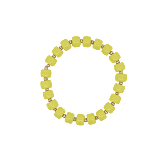 Bracciale elastico Rue Des Mille Charm Bar con cilindri giallo elastico