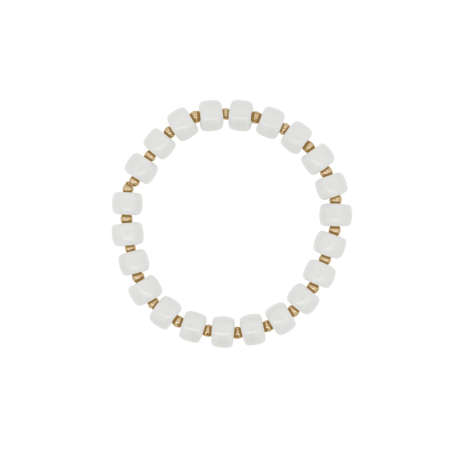 Bracciale elastico Rue Des Mille Charm Bar cilindri bianchi elastico