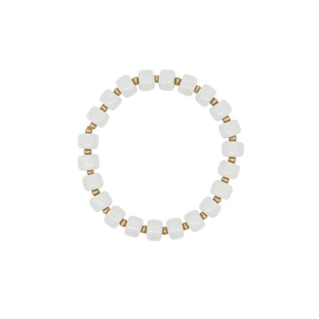 Bracciale elastico Rue Des Mille Charm Bar cilindri bianchi elastico