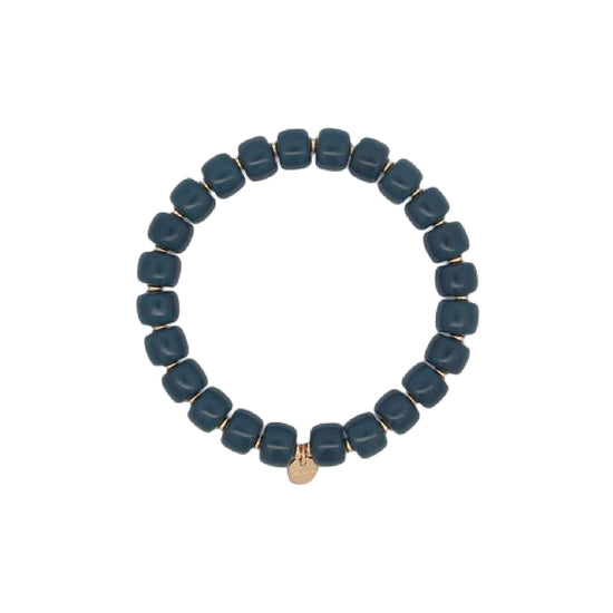 Bracciale elastico Rue Des Mille Charm Bar cilindri blu elastico
