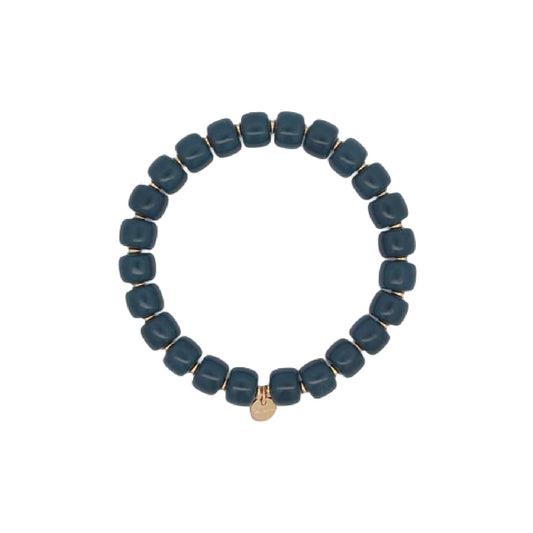 Bracciale elastico Rue Des Mille Charm Bar cilindri blu elastico