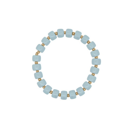 Bracciale elastico Rue Des Mille Charm Bar cilindri azzurri elastico