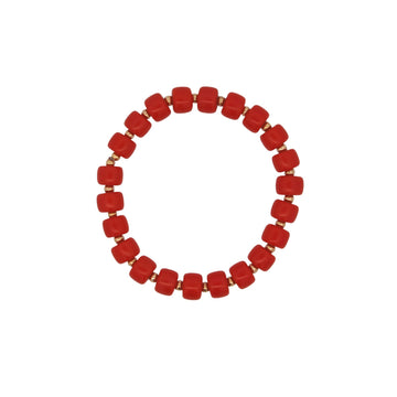 Bracciale elastico Rue Des Mille Charm Bar cilindri rossi elastico