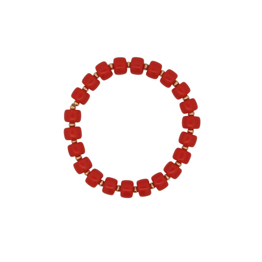 Bracciale elastico Rue Des Mille Charm Bar cilindri rossi elastico