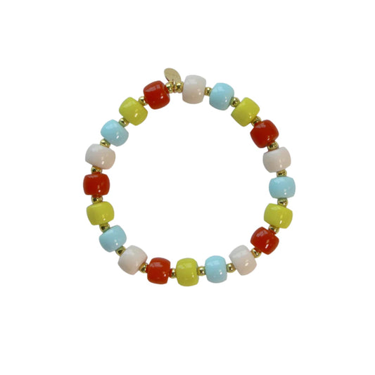 Bracciale elastico Rue Des Mille Charm Bar cilindri multicolor elastico