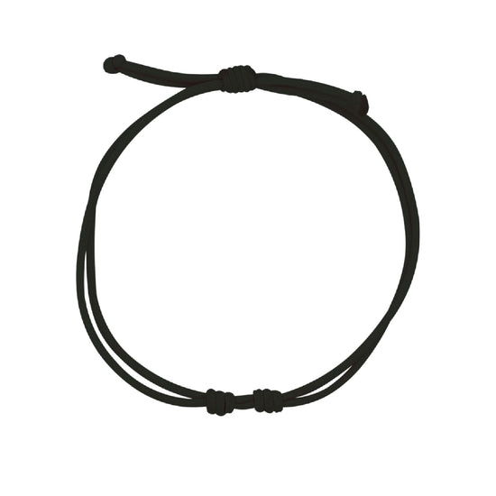 Bracciale regolabile Rue Des Mille Charm Bar in corda nero REGOLABILE