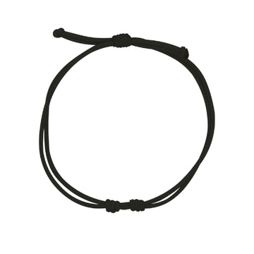 Bracciale regolabile Rue Des Mille Charm Bar in corda nero REGOLABILE