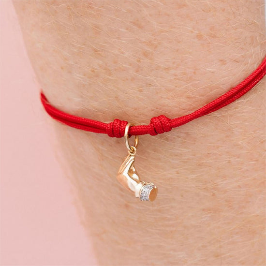 Bracciale regolabile Rue Des Mille Charm Bar in corda rosso REGOLABILE
