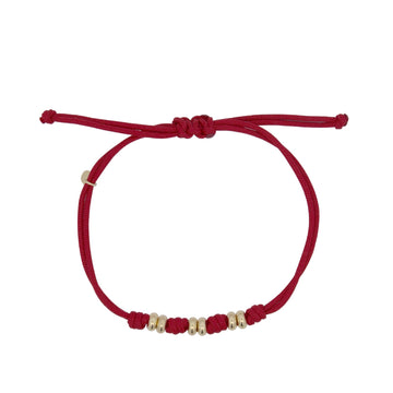 Bracciale Rue Des Mille Charm Bar in corda bordeaux rondelle REGOLABILE