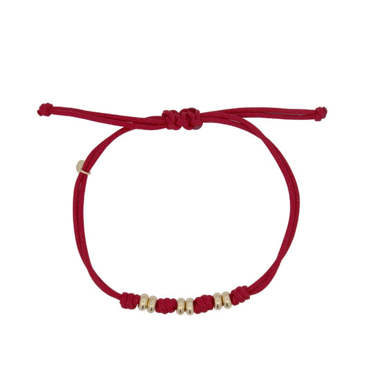 Bracciale Rue Des Mille Charm Bar in corda bordeaux rondelle REGOLABILE