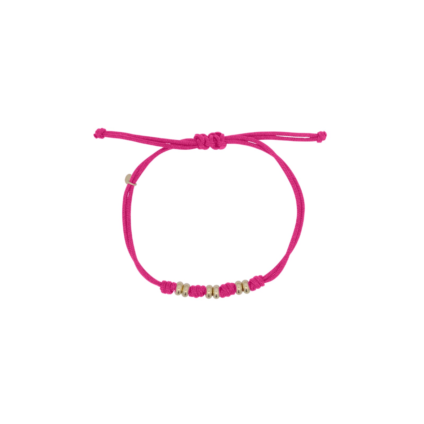Bracciale Rue Des Mille in tessuto fucsia con rondelle REGOLABILE