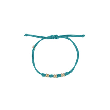Bracciale Rue Des Mille in tessuto azzurro con rondelle REGOLABILE