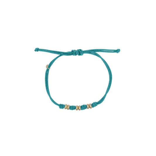 Bracciale Rue Des Mille in tessuto azzurro con rondelle REGOLABILE