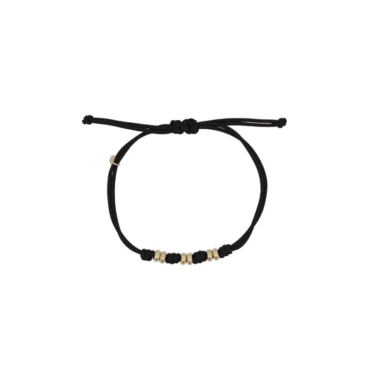 Bracciale Rue Des Mille in tessuto nero con rondelle REGOLABILE
