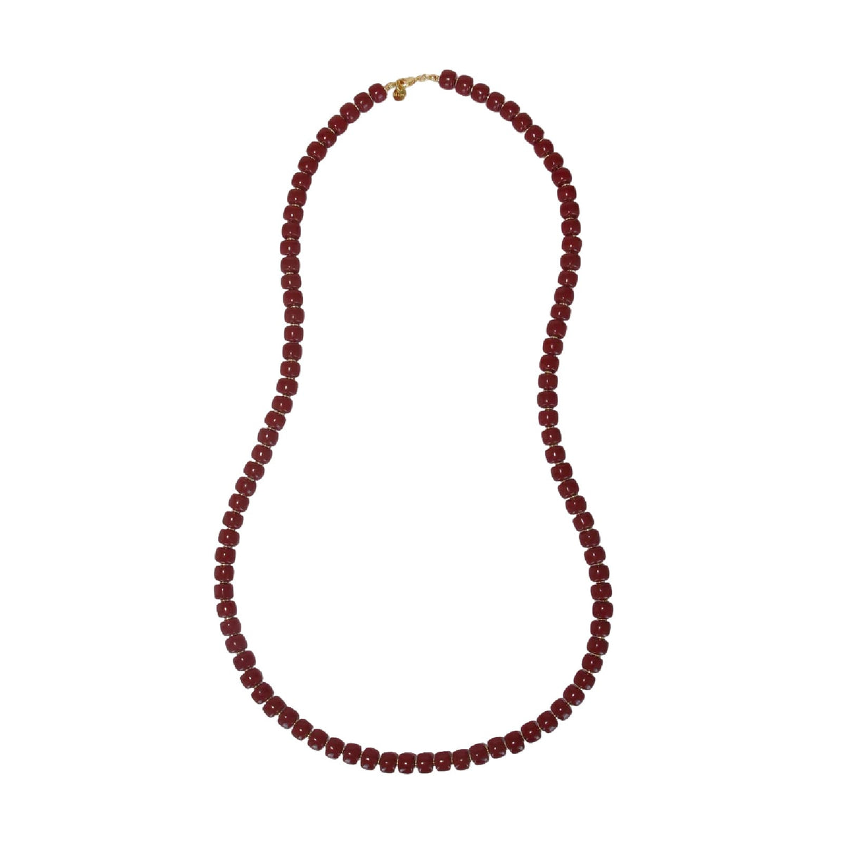 Collana Rue Des Mille Charm Bar in lega RDM cilindri burgundy MISURA UNICA