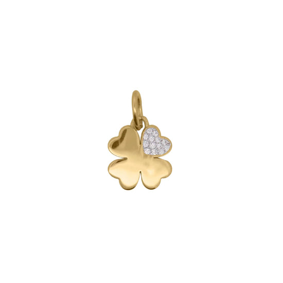 Charm Bar Rue Des Mille in lega RDM quadrifoglio con zirconi MISURA UNICA
