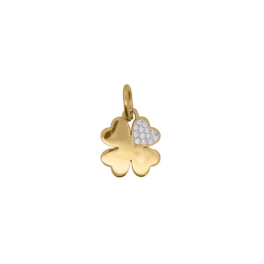 Charm Bar Rue Des Mille in lega RDM quadrifoglio con zirconi MISURA UNICA