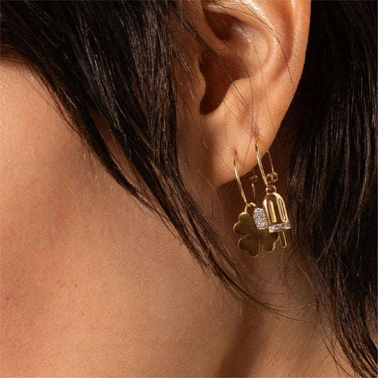 Charm Bar Rue Des Mille in lega RDM quadrifoglio con zirconi MISURA UNICA