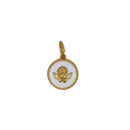 Charm Bar Rue Des Mille in lega RDM e smalto bianco con angelo MISURA UNICA