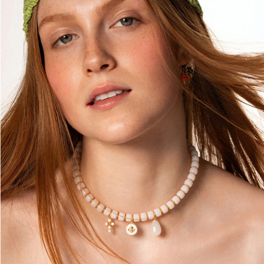 Charm Bar Rue Des Mille in lega RDM e smalto bianco con angelo MISURA UNICA