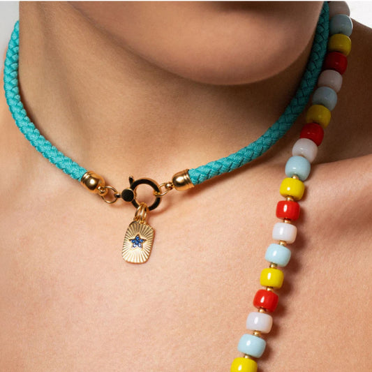 Charm Bar Rue Des Mille in lega RDM stella zirconi azzurri MISURA UNICA