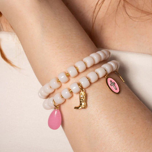 Charm Bar Rue Des Mille in lega RDM con stivale cowgirl e zircone MISURA UNICA